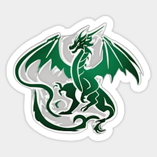 Dragon Emerald Green Shadow Silhouette Anime Style Collection No. 449 Sticker